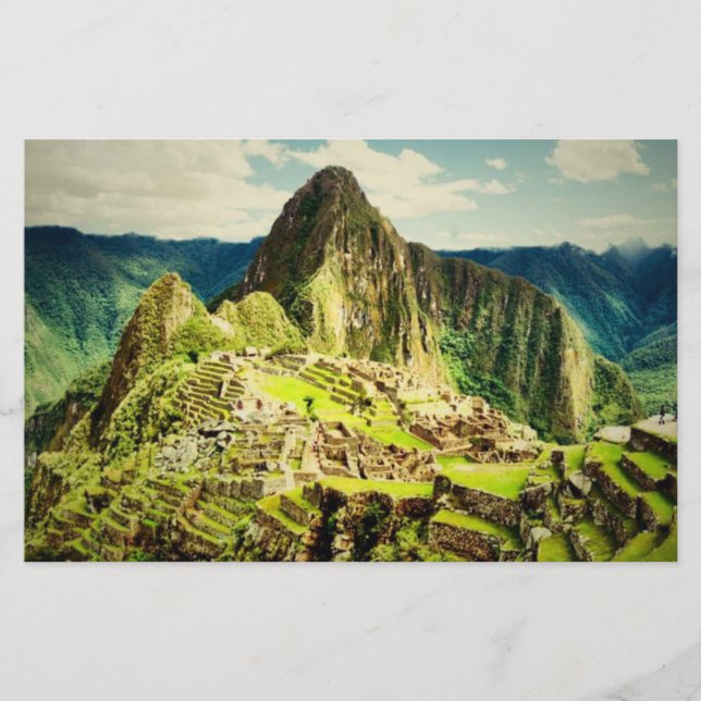 Machu Picchu stylised paper sheet (Front)