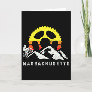 Machusetts Mountain Biking Retro Bike Rider Mtb Cy Card