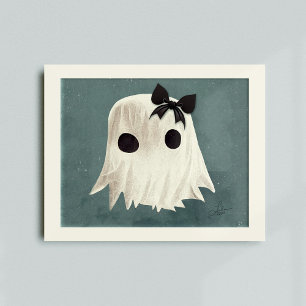 Macie The Friendly Ghost • Kids Halloween Art Poster