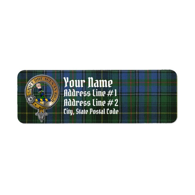 MacInnes Tartan & Badge Return Address Label (Front)