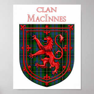 MacInnes Tartan Scottish Plaid Lion Rampant Poster
