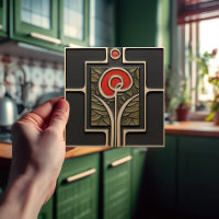 Macintosh Earth-tone Flower Mid-Century Decor