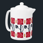 MacIntosh Rose<br><div class="desc">A vintage tea pot decoration featuring a charming red roses of Renee MacIntosh. Perfect for your bungalow.</div>