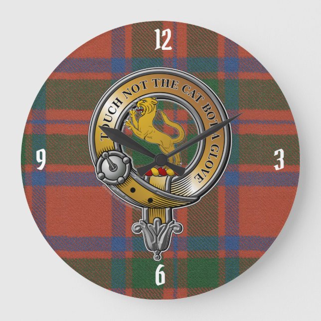 MacIntosh Tartan & Badge Large Clock (Front)