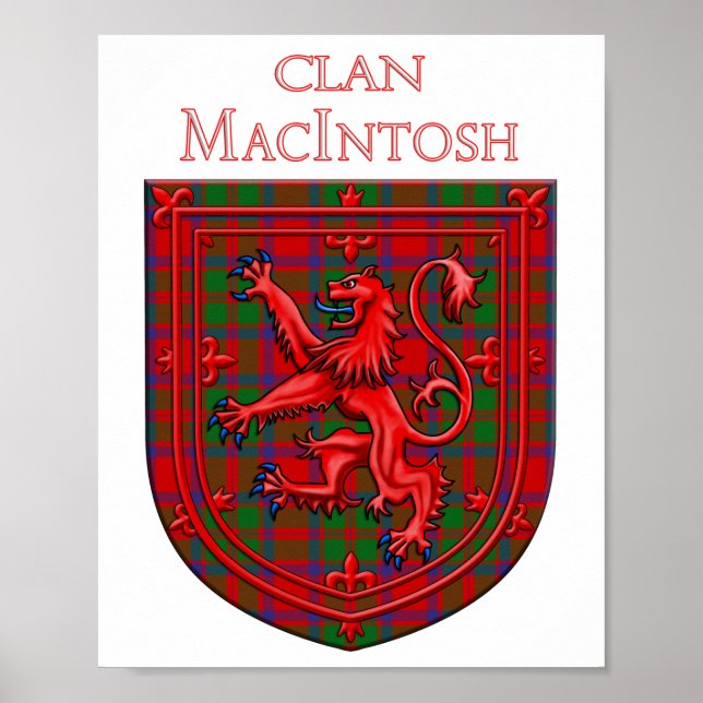 MacIntosh Tartan Scottish Plaid Lion Rampant Poster (Front)