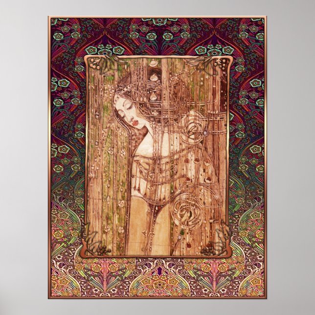 Macintosh with Art Nouveau background Poster (Front)