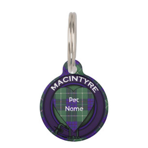 Macintyre clan Plaid Scottish tartan Pet Tag