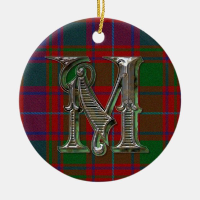 MacIntyre Plaid Monogram ornament (Front)