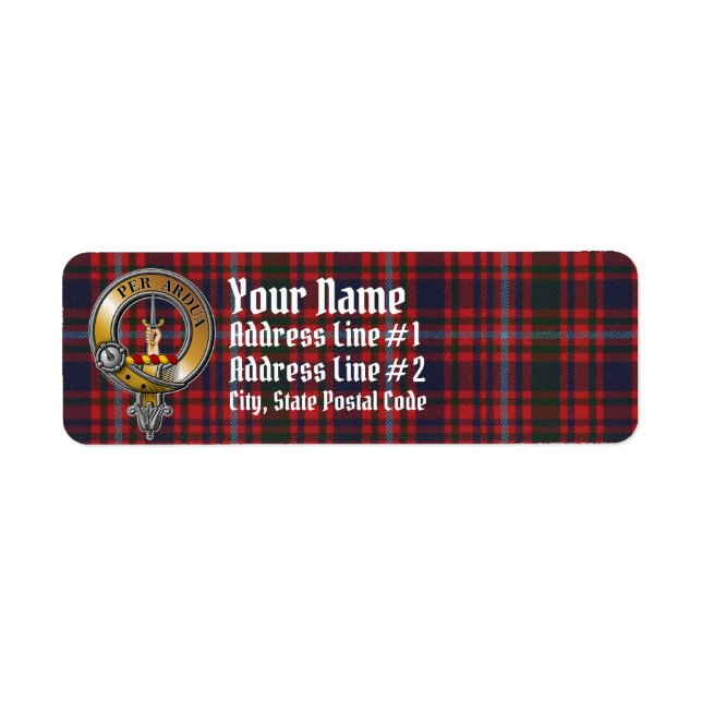 MacIntyre Tartan & Badge Return Address Label (Front)