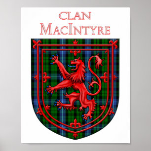 MacIntyre Tartan Scottish Plaid Lion Rampant Poster