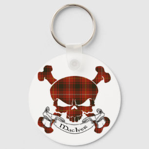MacIver Tartan Skull Key Ring