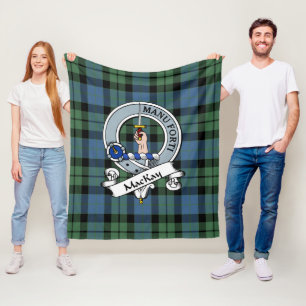 MacKay Ancient Clan Badge Tartan Plaid Fleece Blanket