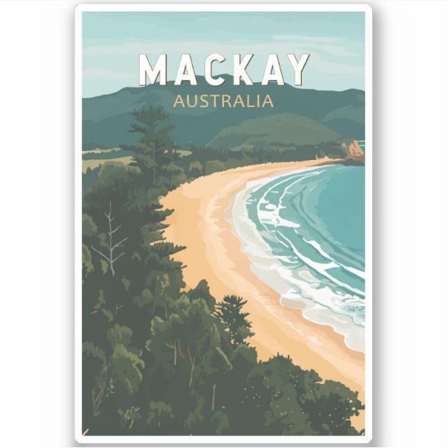 Mackay Australia Travel Art Vintage (Front)