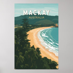 Mackay Australia Travel Art Vintage Poster