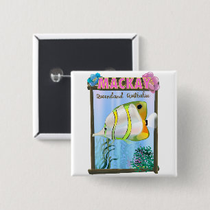 Mackay Australia Tropical travel poster 15 Cm Square Badge