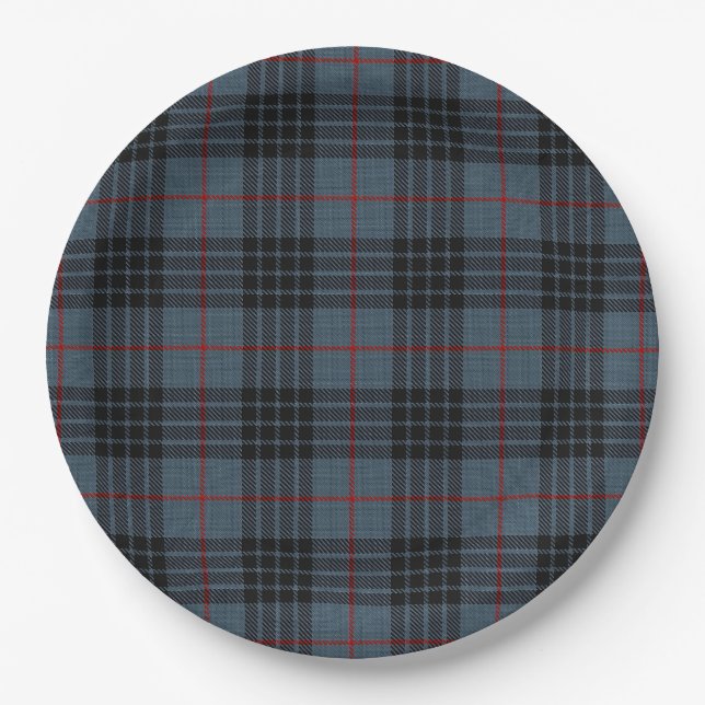 MacKay Blue Tartan Paper Plate (Front)