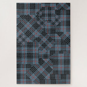 Mackay Blue Tartan Plaid Pattern Jigsaw Puzzle