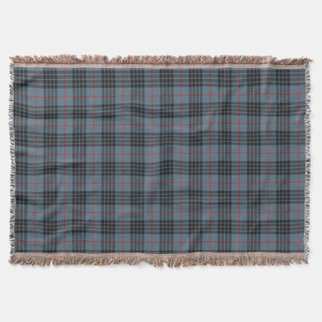 MacKay Blue Tartan Plaid Scottish Pattern Throw Blanket (Front)
