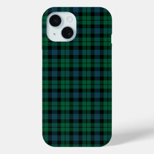 MacKay Clan Green, Blue and Black Tartan iPhone 15 Case