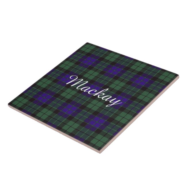Mackay clan Plaid Scottish tartan Ceramic Tile (Side)