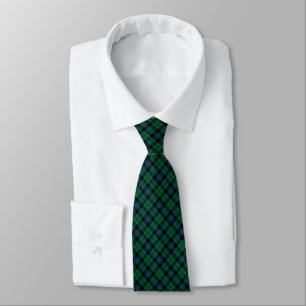 MacKay Clan Tartan Bright Green and Blue Plaid Tie