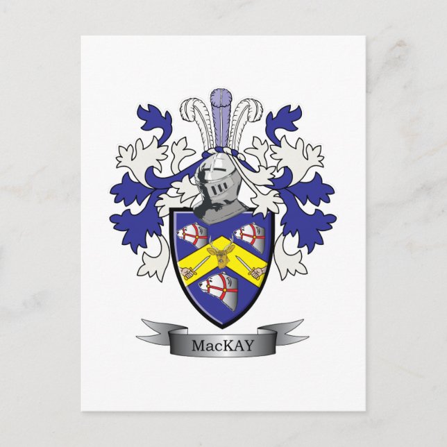 MacKay Family Crest Coat of Arms Postcard (Front)