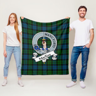 MacKay Modern Clan Badge Tartan Plaid Fleece Blanket