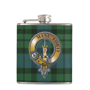 MacKay Tartan & Badge Hip Flask