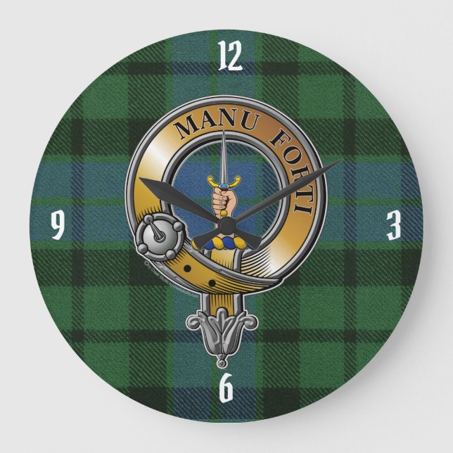 MacKay Tartan & Badge Large Clock (Front)