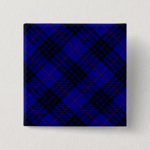 MacKay tartan blue black plaid 15 Cm Square Badge