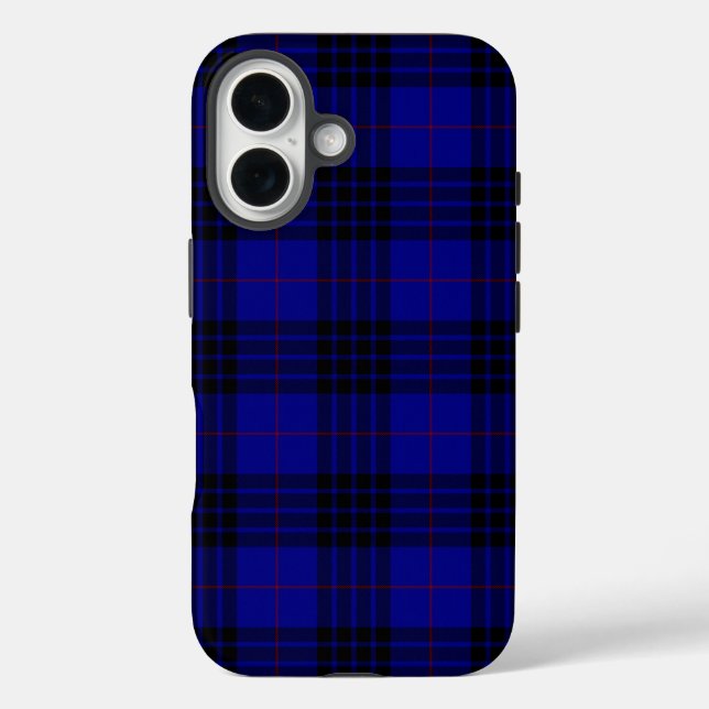 MacKay tartan blue black plaid Case-Mate iPhone Case (Back)