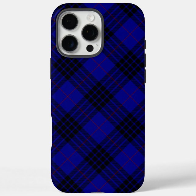 MacKay tartan blue black plaid Case-Mate iPhone Case (Back)
