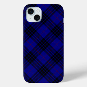 MacKay tartan blue black plaid iPhone 15 Mini Case