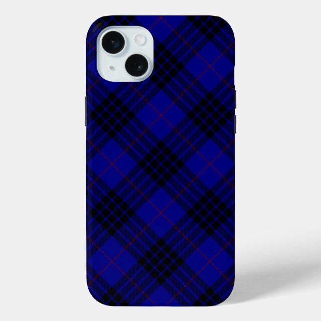 MacKay tartan blue black plaid Case-Mate iPhone Case (Back)