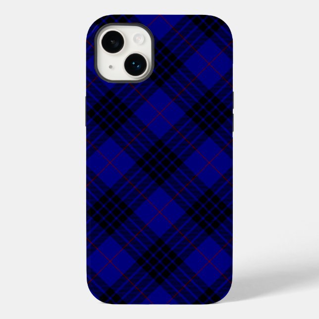 MacKay tartan blue black plaid Case-Mate iPhone Case (Back)