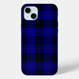 MacKay tartan blue black plaid iPhone 15 Mini Case