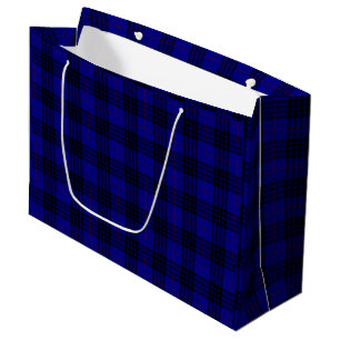 MacKay tartan blue black plaid Large Gift Bag