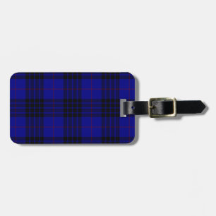 MacKay tartan blue black plaid Luggage Tag
