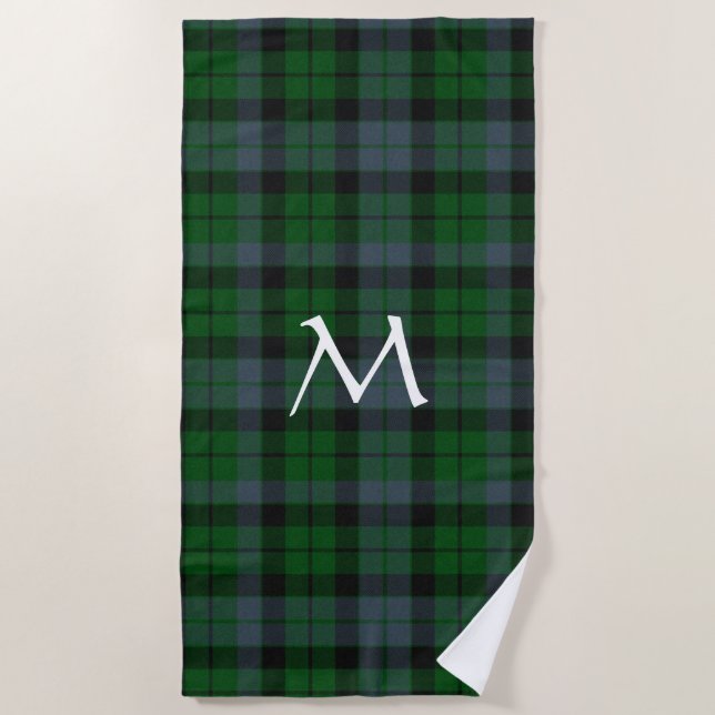 MacKay Tartan Plaid Monogrammed Beach Towel (Front)