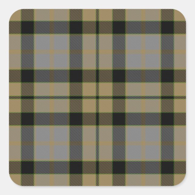 MacKay Weathered Tartan Square Sticker (Front)