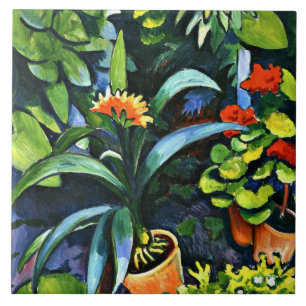 Macke - Flowers in the Garden Ceramic Tile