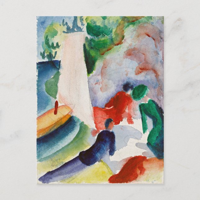 Macke - Picnic on the Beach Postcard (Front)