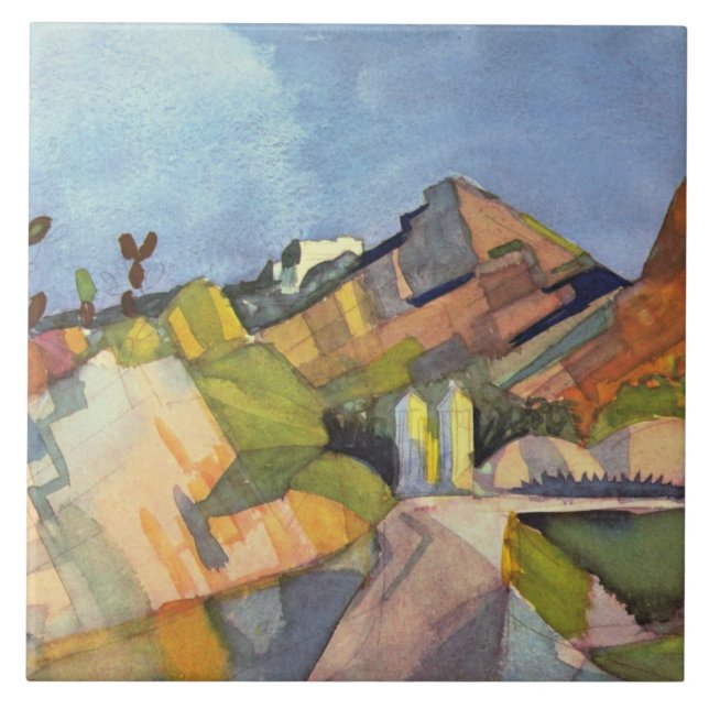 Macke - Rocky Landscape, Ceramic Tile (Front)