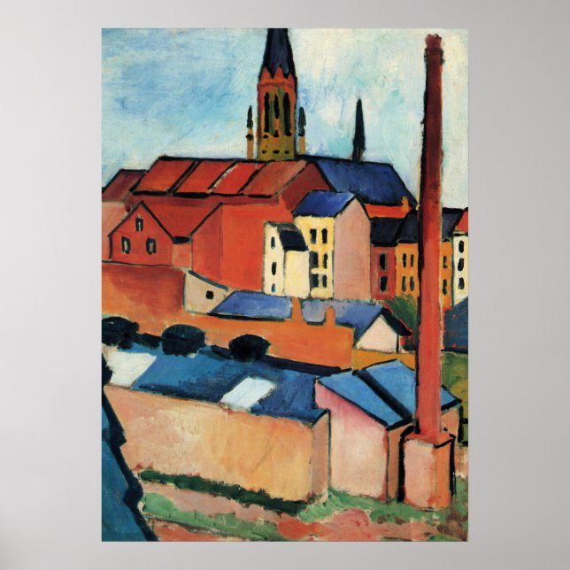 Macke - St. Mary's with Houses and Chimney (Bonn)  Poster (Front)