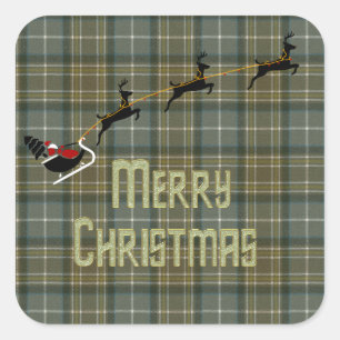 MacKellar Weathered Scottish Tartan Square Sticker