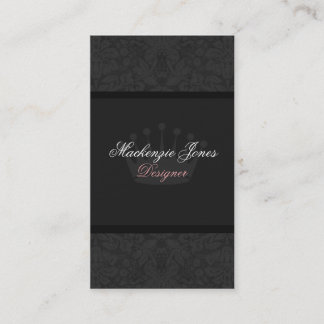 Mackenzie #4 Black Damask Chic Business Card