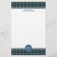 Mackenzie Clan Ancient Tartan Monogram Stationery