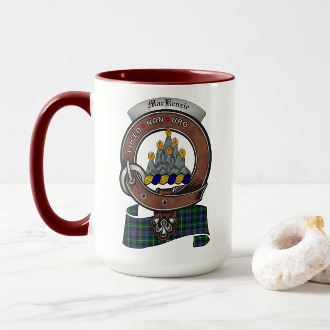 MacKenzie Clan Badge Combo 15oz Mug (With Donut)