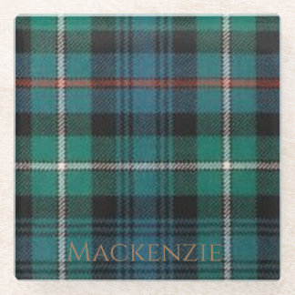 Mackenzie Clan Tartan Glass Coaster