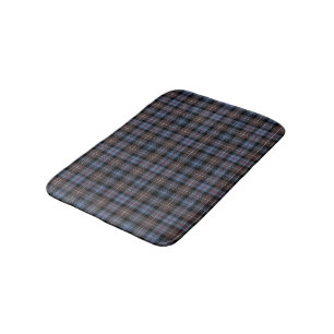 Mackenzie Clan Weathered Blue and Brown Tartan Bath Mat